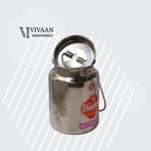 Vivaan Stainless Steel | Steel Barni | steel Pot | Milk pot | oil pot(with lid)